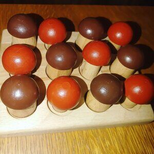 Montessori Wooden Mushroom Peg Sorting Game Child Educational Toy Solid Beech